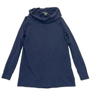 Natural Reflections Cowl Neck Pullover Tunic Sweater Knit Top Size Medium navy